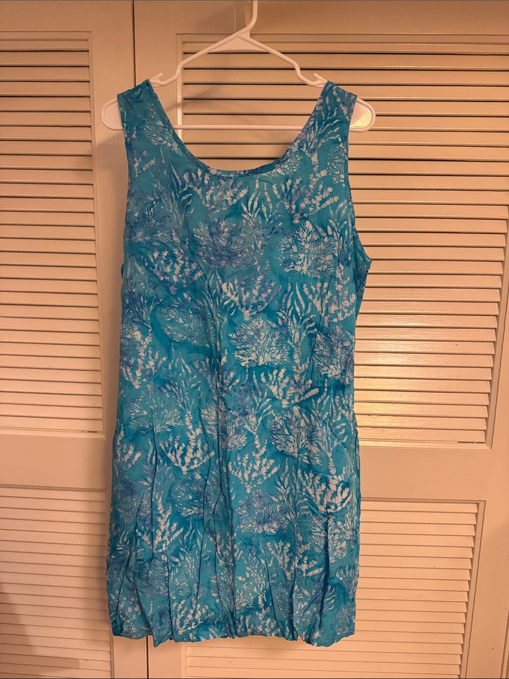 Turquoise Floral Sleeveless Mini Dress